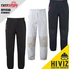 Mens Knee Pad Pocket Fleece Work Jogging Bottoms Joggers Comfy Trousers Warm Gym