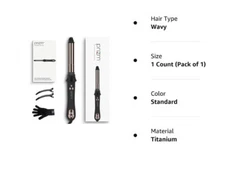 Prizm 1 inch wavy professional rotating curling iron Titanium Automatic