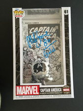 MIKE ERUZIONE AUTOGRAPHED CAPTAIN AMERICA #61 FUNKO W/ 80 GOLD INSCR. JSA