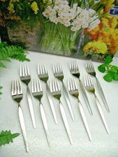 10  Oneida Community Betty Crocker SATINIQUE Stainless Steel Salad Dessert Forks
