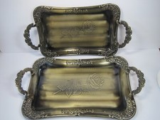 Set Of 2 Serving Trays W/Handels Edelglanz En...