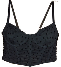 Gilly Hicks Mesh Heart Pattern Bustier Black Size: XX-Small NWT