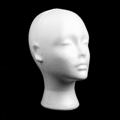 Schaum Mannequin weiblicher Kopf Modell Attrappen Perücken Glas Hut