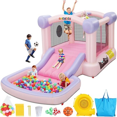 8IN1 Inflatable Bounce House for Kids with Blower Outdoor Playhouse Jump House