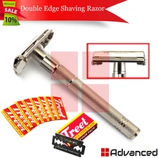 Men's Butterfly Safety Razor Chrome Traditional Double Edge Shaving Razor Blades