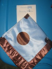 Vitamins Baby Blanket Satin Blue brown circle dot Security lovey square NEW NWT