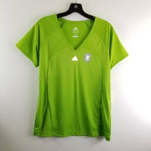 Adidas Clima 365 Womens Performance T-Shirt Rave Green V-Neck Stretch Tee L  New 605950381379 | eBay