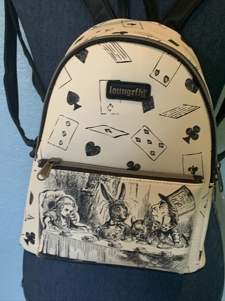 RARE Used Loungefly Disney Alice Wonderland Tea Party Mini Backpack