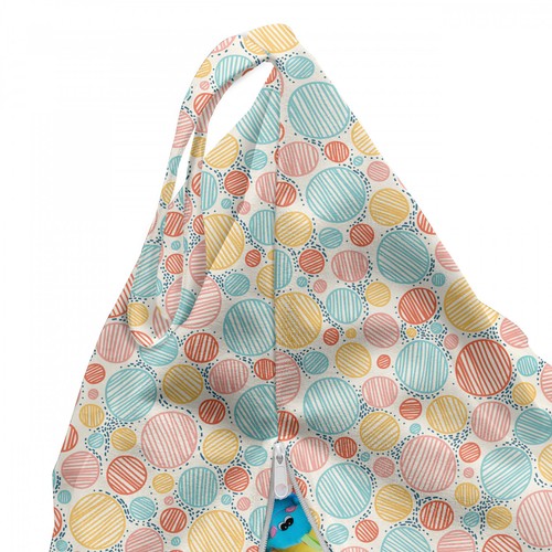 Bunt Spielzeugtasche Sitzsack Gestreifte Kreise Pastell - Bild 5 von 5