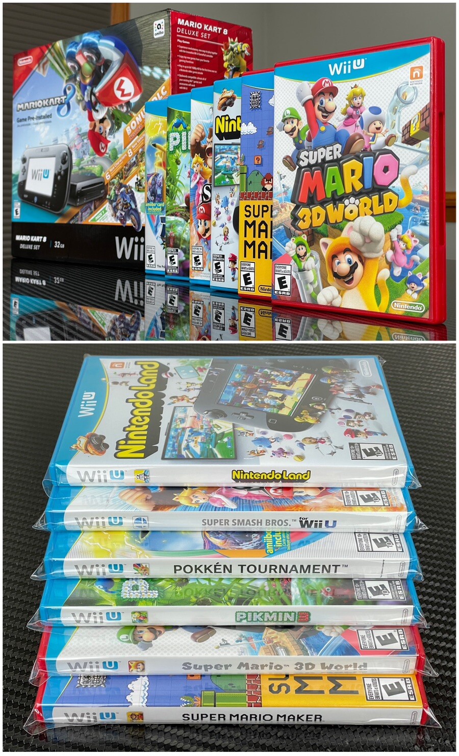 Nintendo Wii U Deluxe Set 32GB Black Console System New Mario Complete