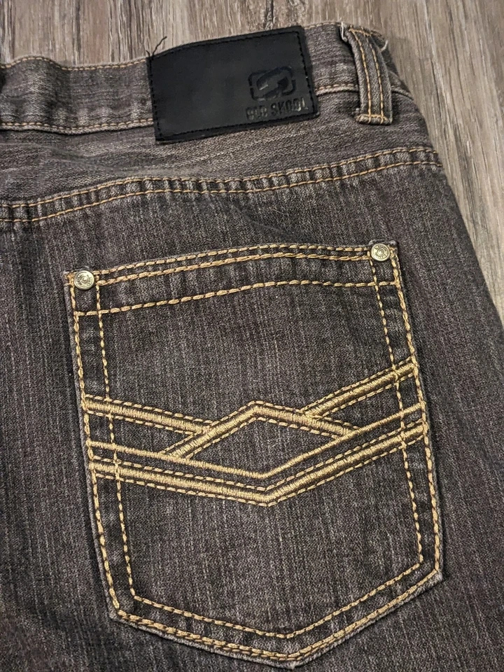 Jeans De Colección Old Skool Marca Para Hombre Talla 34 Gris Recto Denim Y2K Patinador Old School Foto 2 de 4