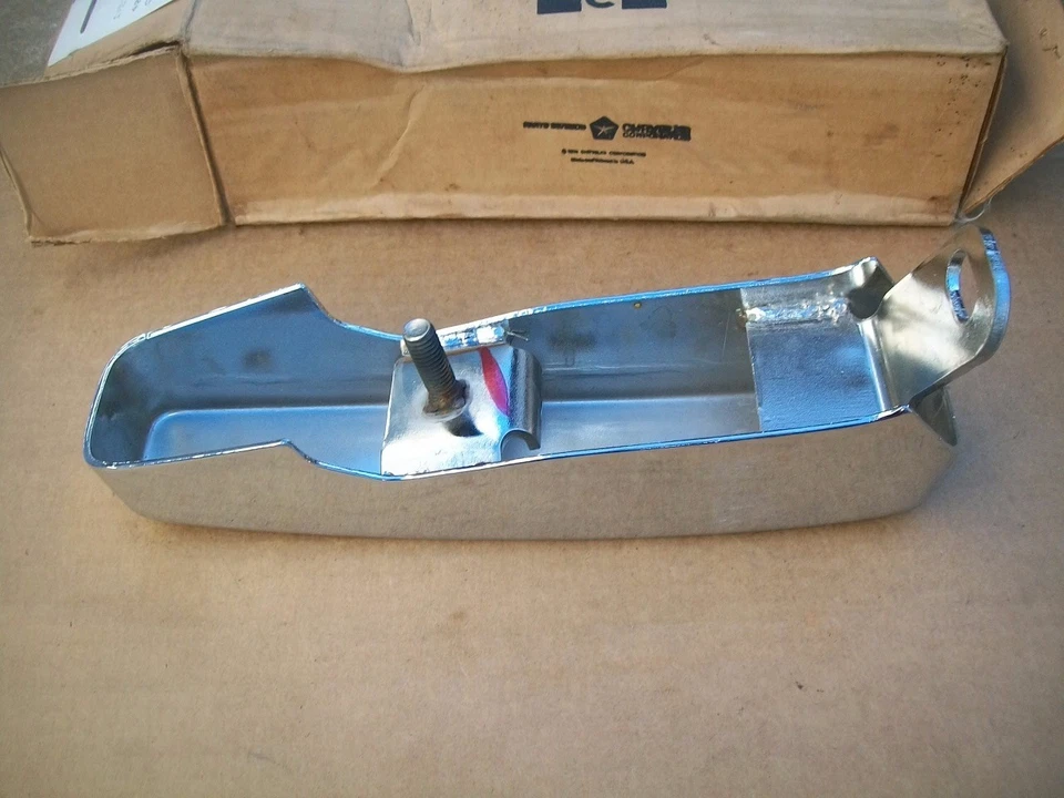 NOS MoPar 1978 Dodge B100 B200 B300 Van Driver Left Front Chrome Bumper Guard - Image 3 of 3