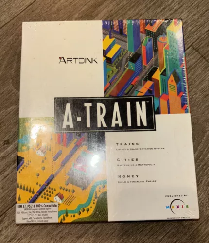 A-Train Maxis Big Box Sealed New IBM PC Game/brand NEW AND NEVER OPENED