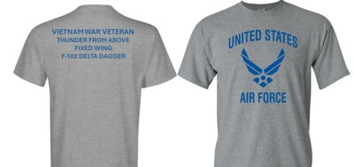 F-102 DELTA DAGGER*FIXED WING*VIETNAM*2-SIDED SHIRT*VINYL*OFFICIALLY LICENSED