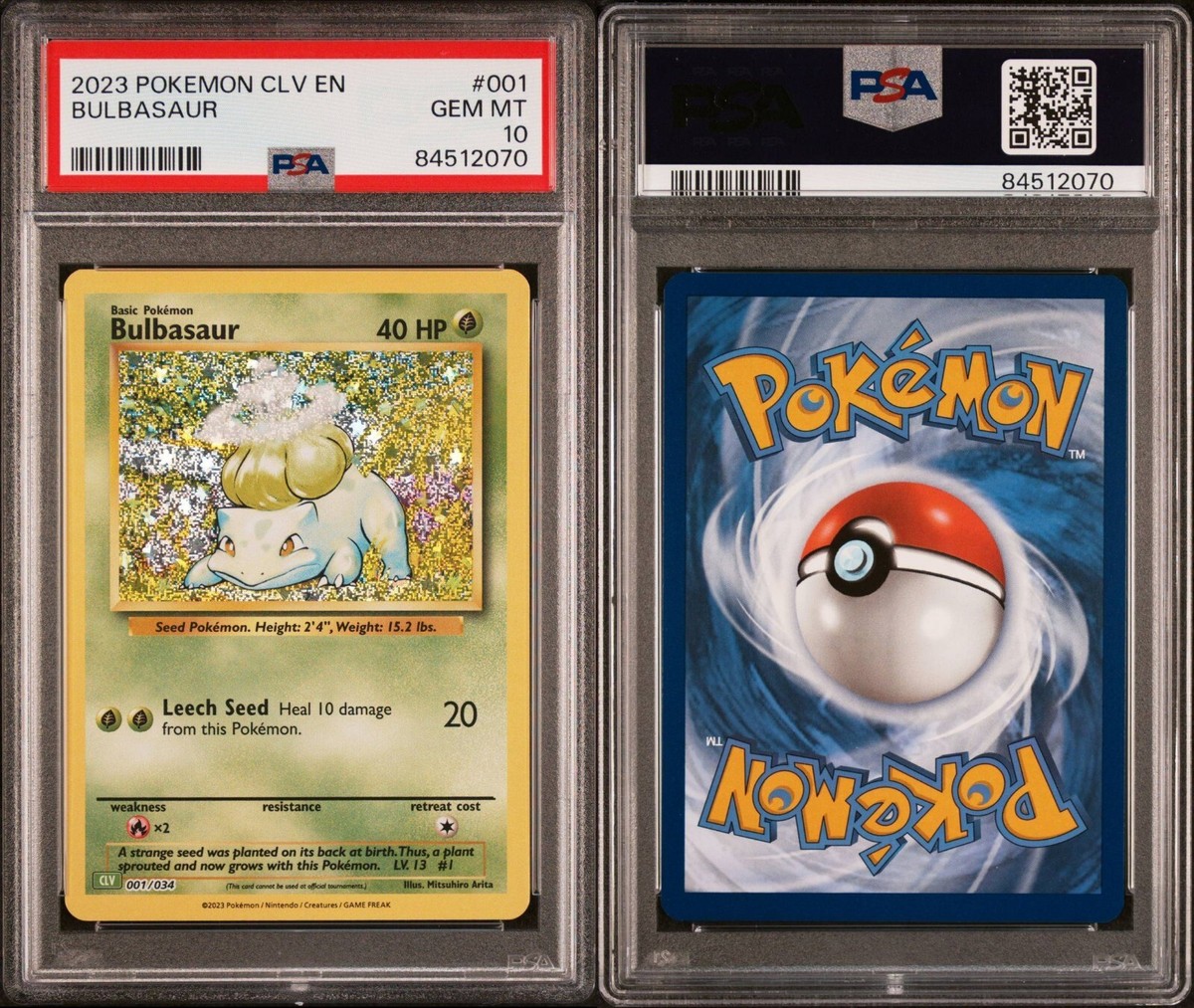 PSA 10 GEM MINT Bulbasaur 001/034 CLV Classic Box Holo Rare PSA 10 GEM MINT Bulbasaur 001/034 CLV Classic Box Holo Rare