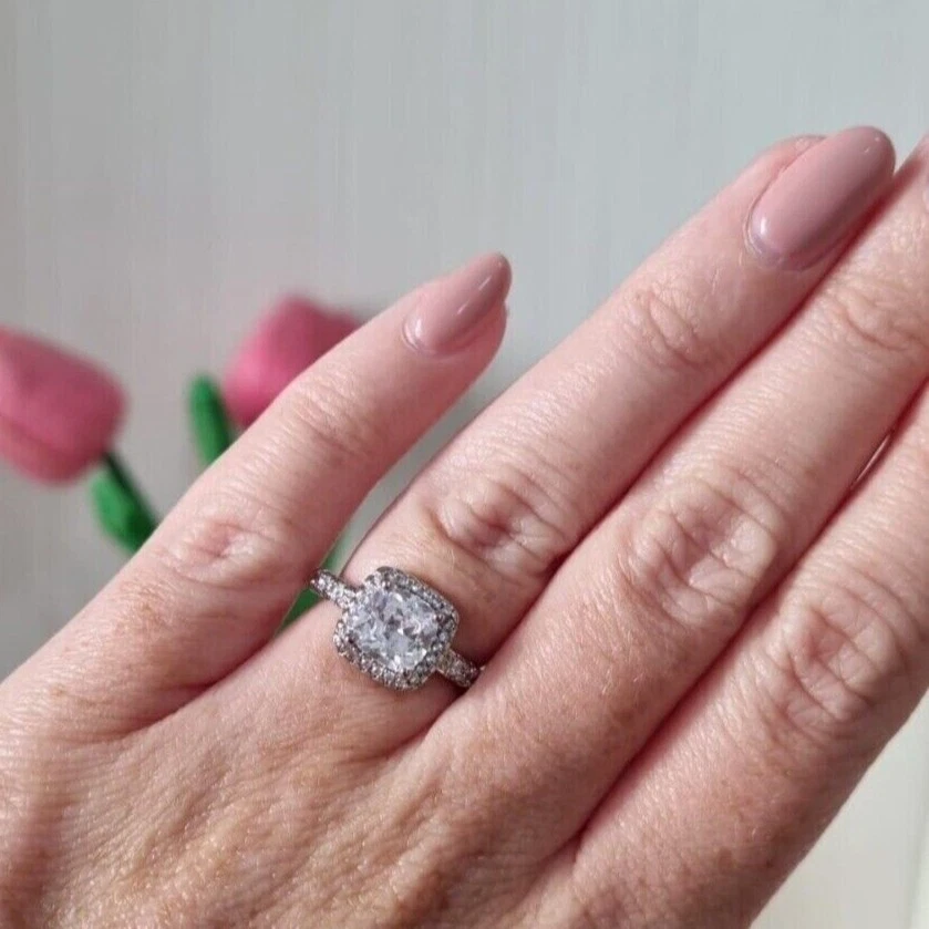 Anello zircone trasparente argento 925 NUOVO - Immagine 3 di 4