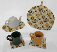 Harvest Sunflowers Tea Pot Cozy & Coaster Set