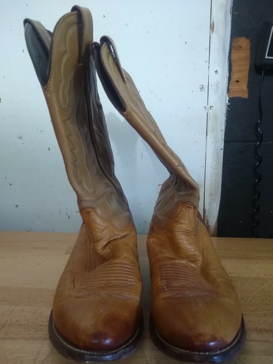 Justin Tan Cowboy Boots Style 8737 Men\'s Size 9 D Tan Mens Vintage Justin Cowboy Western Boots Tan 7 B Tan Made  main image 4