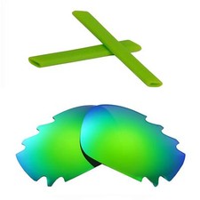 Walleva Emerald Vented Polarized Lenses Green Earsocks For Oakley Jawbone