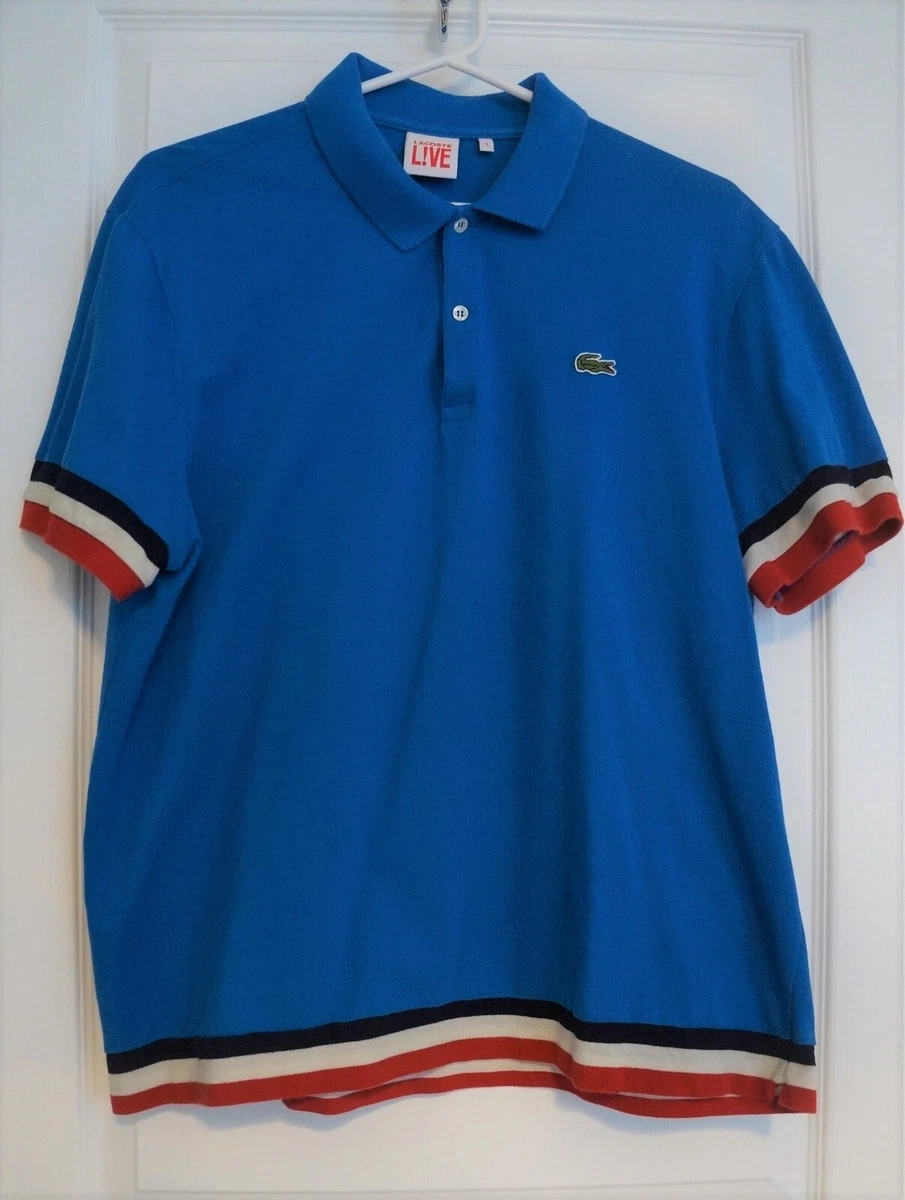 Lacoste Live blue polo shirt with white