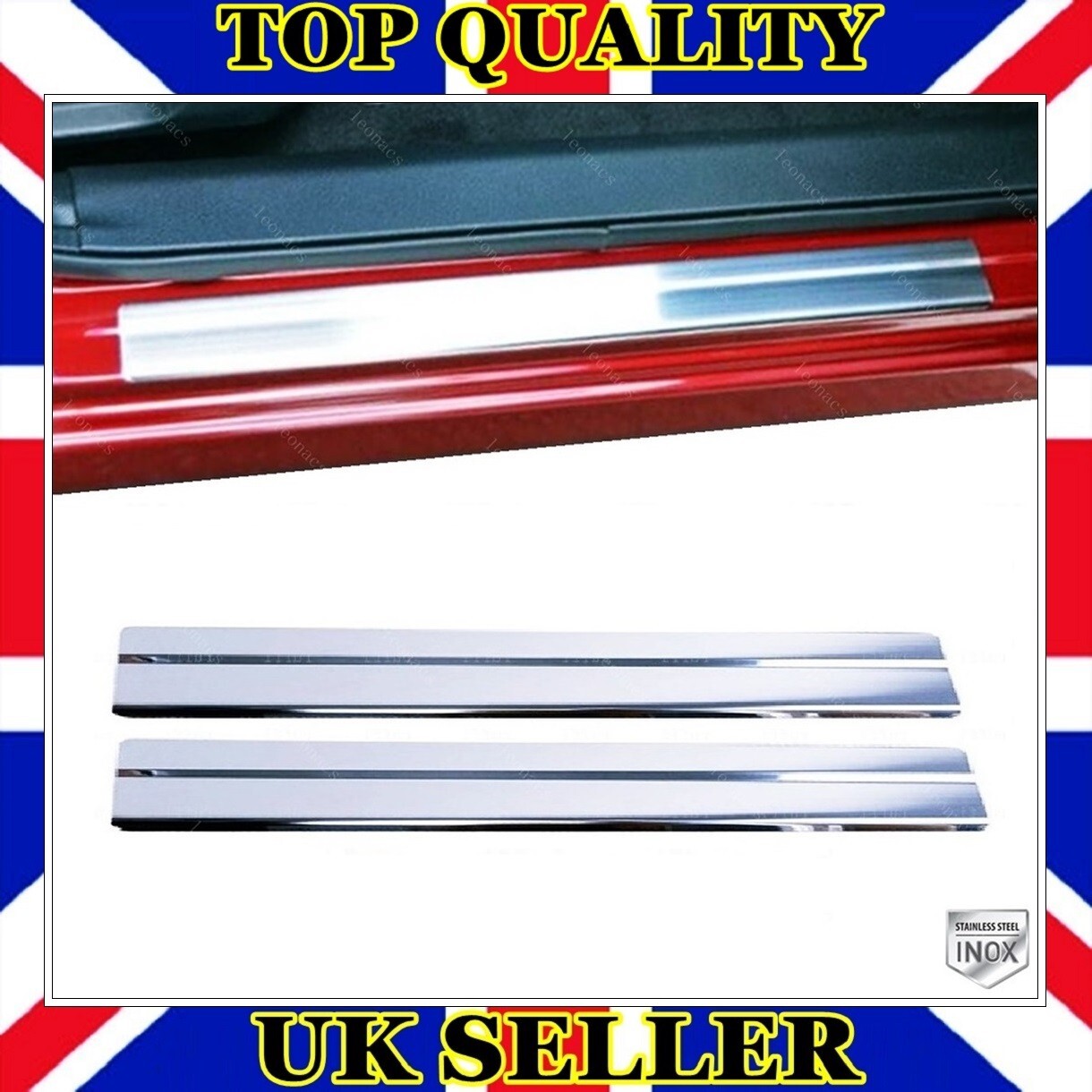 Chrome Door Sill Protector 2 door S.STEEL For FORD CONNECT Tourneo Transit 2013+