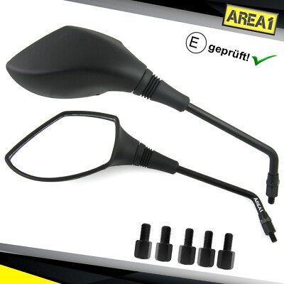 Universal Motorrad Rückspiegel Spiegel Set, E-geprüft (chrom, 2x M10 Universal Motorrad Rückspiegel Spiegel Set, E-geprüft (chrom, 2x M10