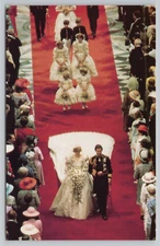 Postcard Prince Charles & Diana's Wedding Walking Down The Aisle Royalty