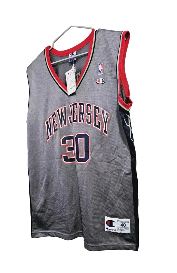 Champion NBA Men New Jersey Nets Kerry Kittles # 30 Signed Jersey Sz M Gray Navy - Image 3 of 4