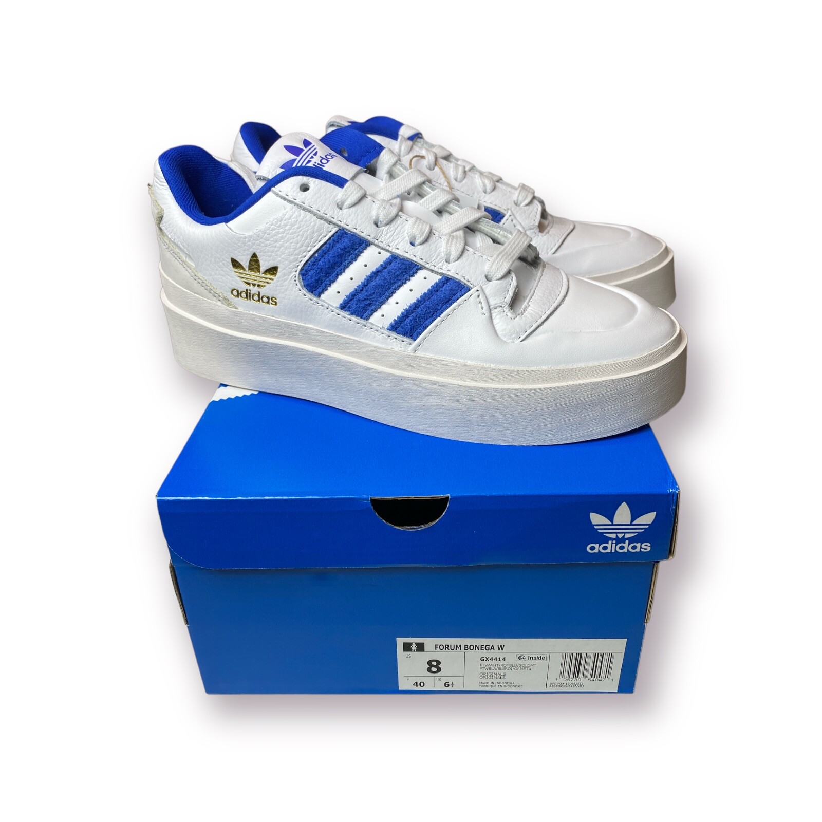 ADIDAS FORUM BONEGA ROYAL BLUE GOLD CASUAL SHOES - Womenu0026#039;s SIZE 8 |  eBay
