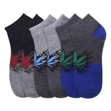6 PAIRS Marijuana Weed Potleaf Cannabis 9-11 10-13 Low Cut No Show Fashion Socks