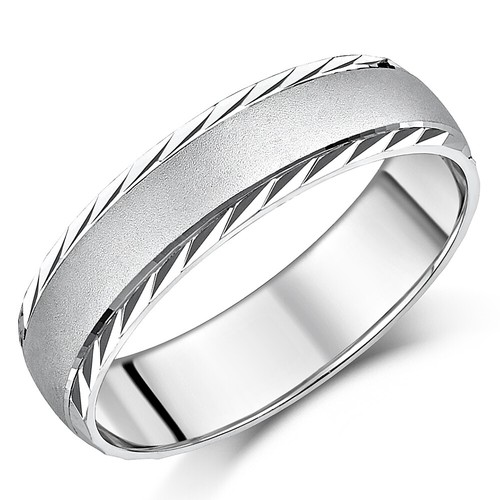 7mm Palladium Wedding Ring Diamond Cut Matt & Polished Sizes H-Z+6 UK Hallmarked - Picture 3 of 5