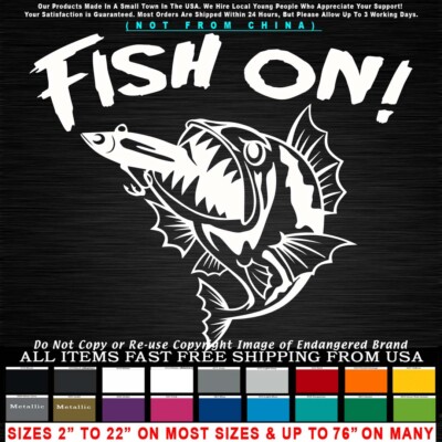 Fishing Fish On Angry Bass Looking Left Sticker Decal | eBay