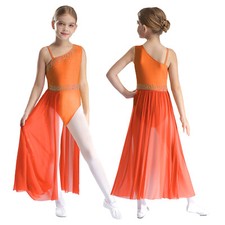 UK Girls Lyrical Contemporary Modern Dance Costumes Ballet Leotards Dresses