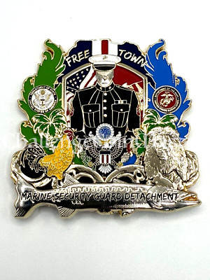 F39 Marine Security Guard Detachment Freetown Sierra Leone Challenge Coin