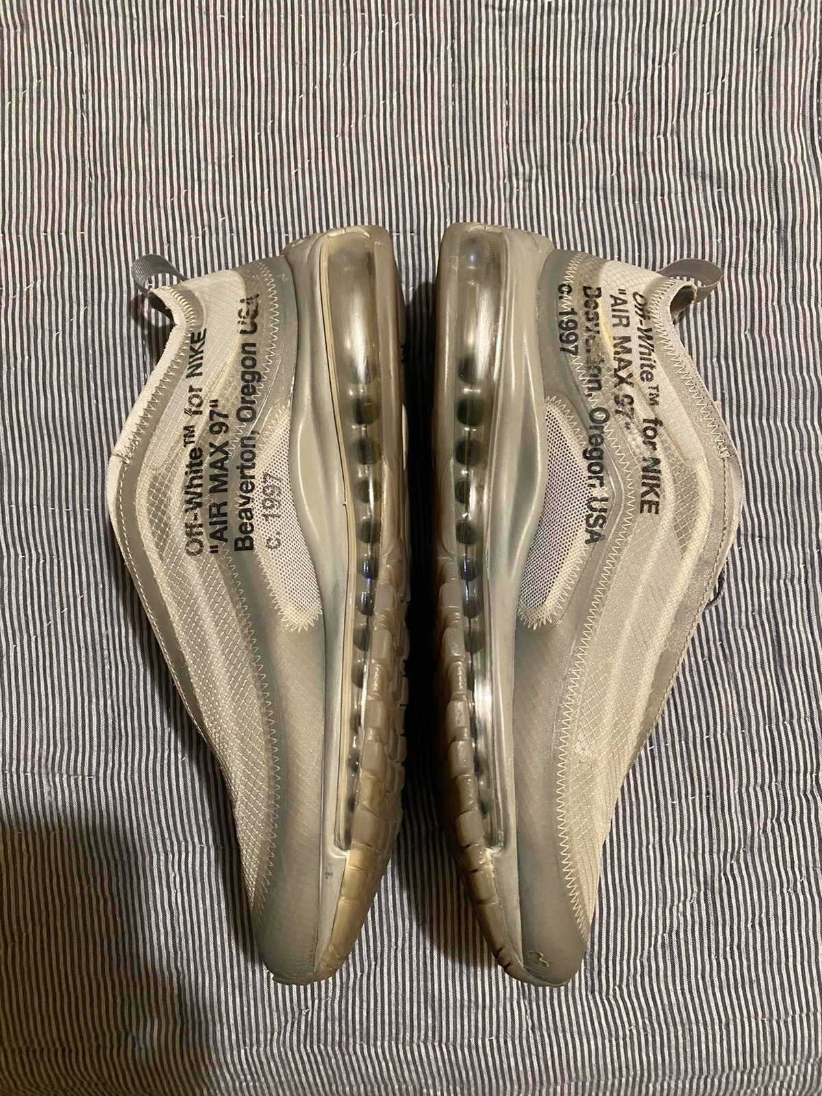 OFF WHITE X NIKE Taglia 9 Nike Air Max 97 x BIANCO SPORCO Menta 2018 senza scatola