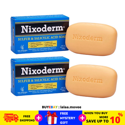 2 Packungen NIXODERM Schwefel & Salicylsäure Seife 100g - Akne/häufiges Hautp...
