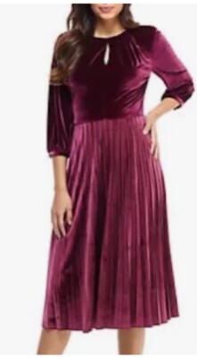 green emerald velvet dress Maggy London womens Twist Neck Midi Fit and Flare Dress, Horn, 4 Petite US  at Amazon Women's Clothing store main image 1