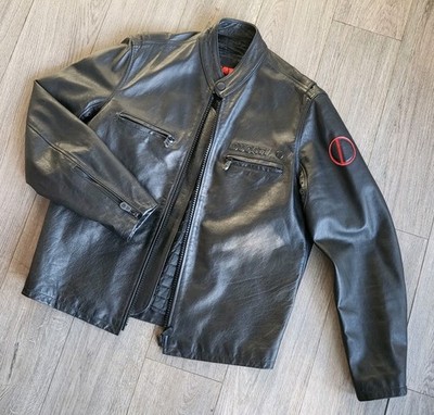 Vintage Y2K Ducati Meccanica Leather Motorcycle Jacket Black Cafe Racer Biker L
