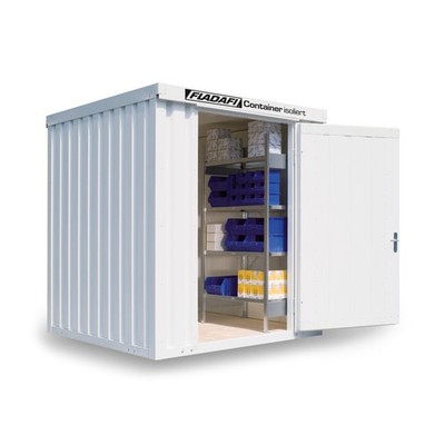 Isolierter Lagercontainer / Baucontainer / 210 x 217 cm (BxT) / Doppelflügeltür