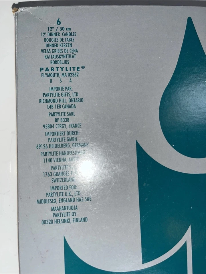 Partylite 象牙色 12 英寸 晚餐锥形蜡烛 6 件套 Off-White 原装盒 — 第 2/4 张图片