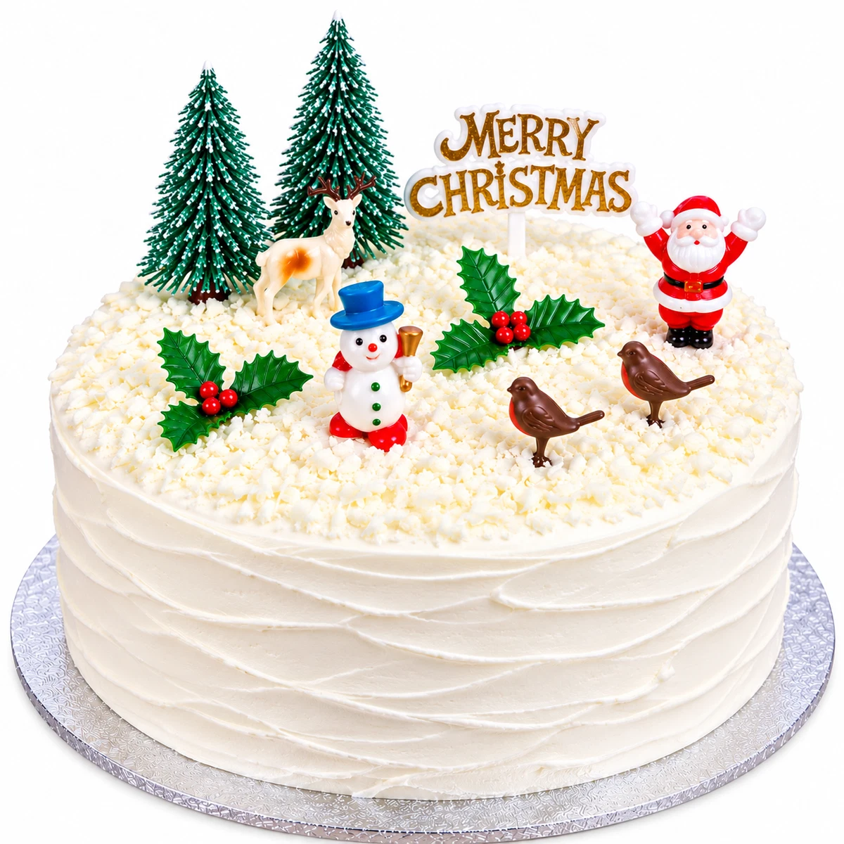 Weihnachten Tortendeko 10 Stück Set Merry Yule Log Cupcake Topper Band