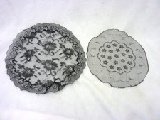 VINTAGE SET OF TWO BLACK LACE CHAPEL VEILS MANTILLA STYLE DOILY PRAY CATHOLIC