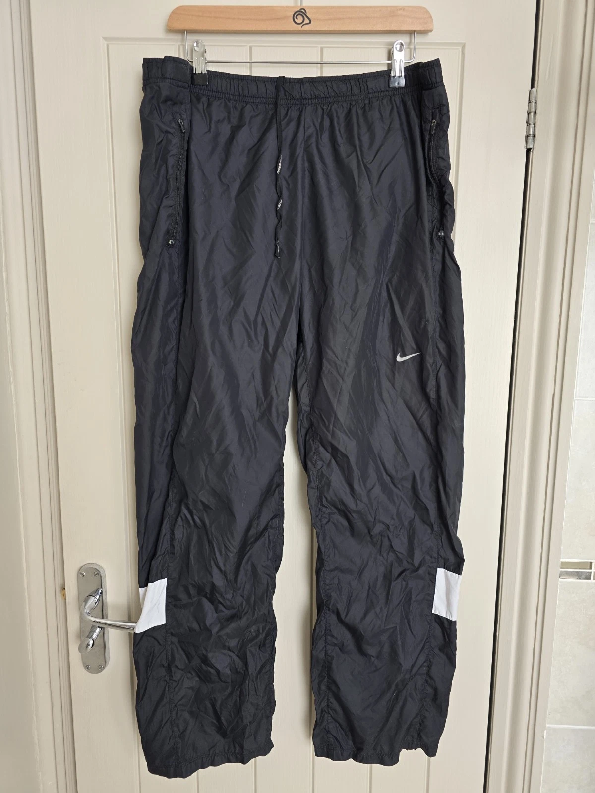 Nike Lightweight Running Technical Trousers Pants Windbreaker Black - Large/L