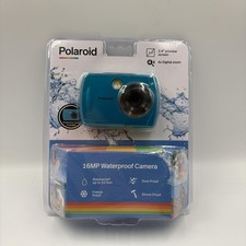 Polaroid IS049 Underwater Digital Camera 16MP Waterproof 4x Zoom Blue Teal Case