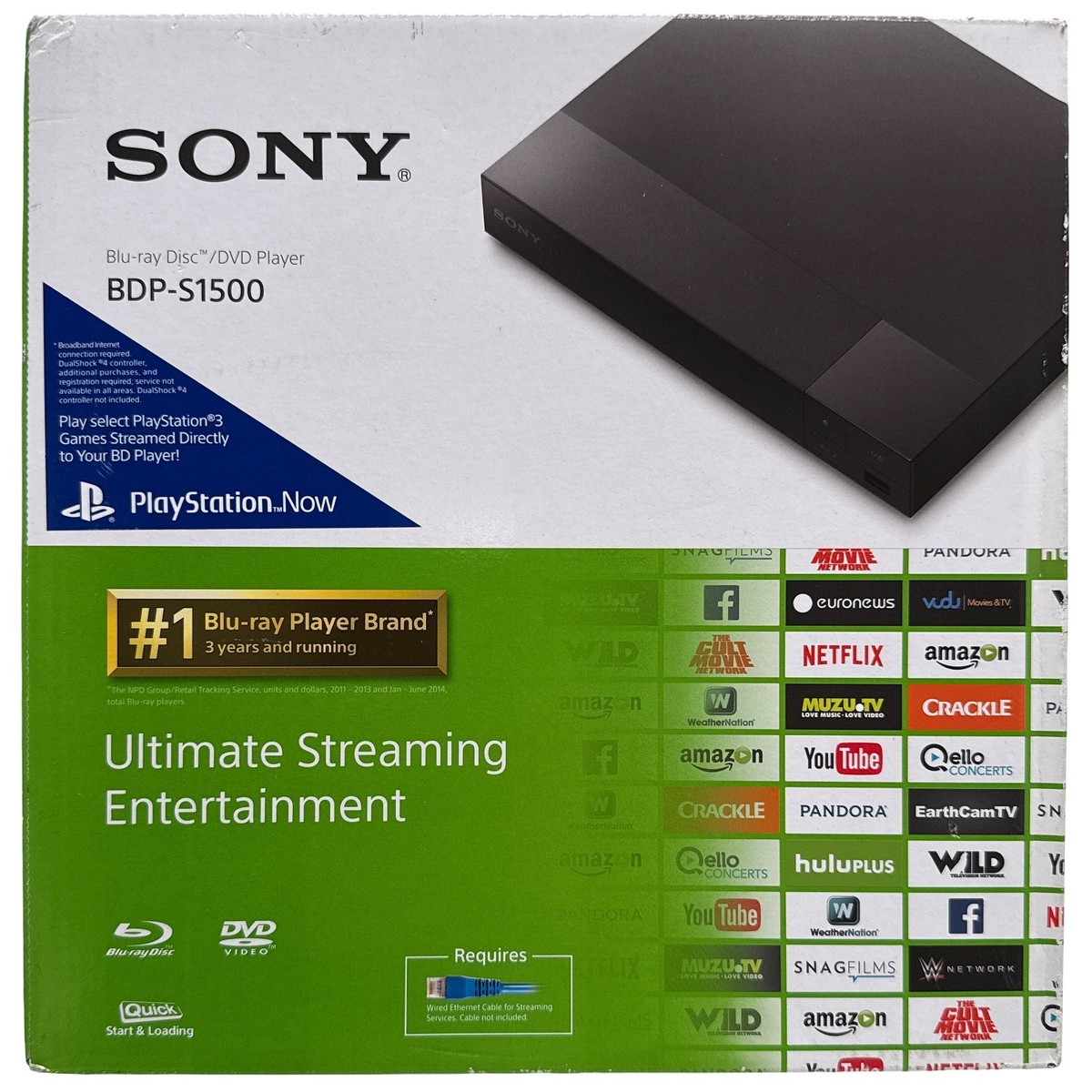 【hajigon】SONY Blu-ray/DVD BDP-S1500 SONY BDP-S1500 Blu-Ray DVD SMART Player - No Remote - TESTED