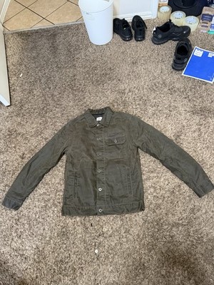 Flint and Tinder Waxed Lined Weather-Resistant Trucker Jacket Olive XS