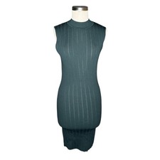 MARCIANO BY GUESS Chenille Green Zoe High Neck Tank Sweater Dress Women's Large