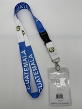 Guatemala Flag Lanyard Keychain - Blue and White ID Lanyard for Keys