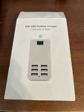 Multi 6 Port USB Desktop Travel Charger Fast Charging Station Wall Power Adapter