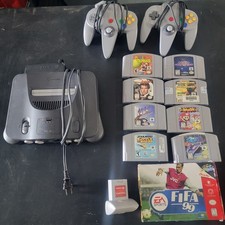 Nintendo N64 Console Bundle w/ 2 Controllers, 9 Games, Cables Tested